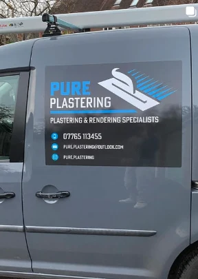 Pure Plastering branded van